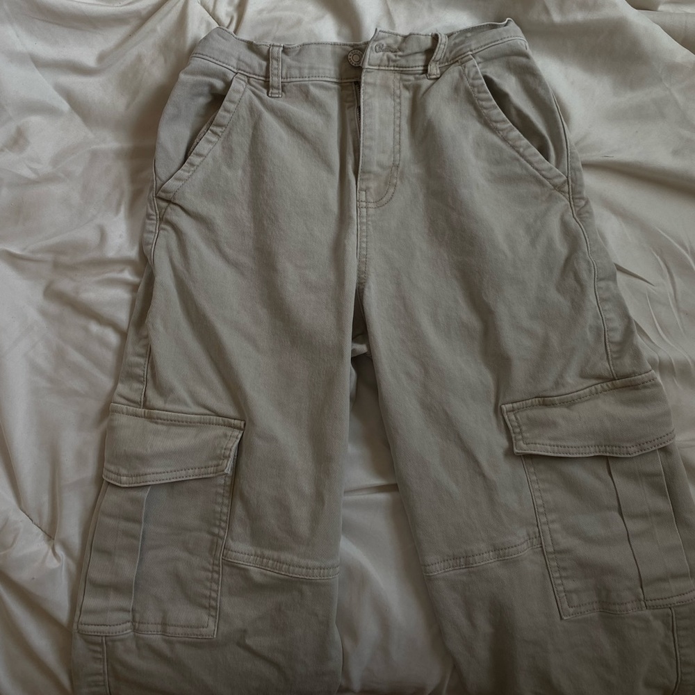 Garage Cream Straight Leg Cargos.